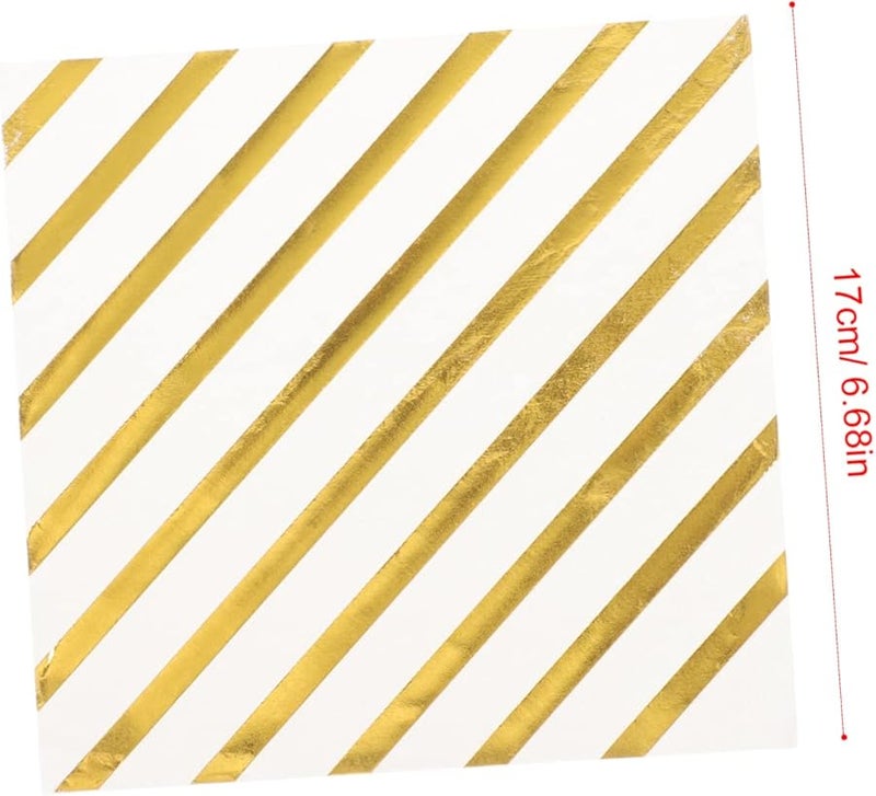 مناديل ورقية ذهبية 40 ورقة زينة حفلات استقبال الزفاف - Image 2